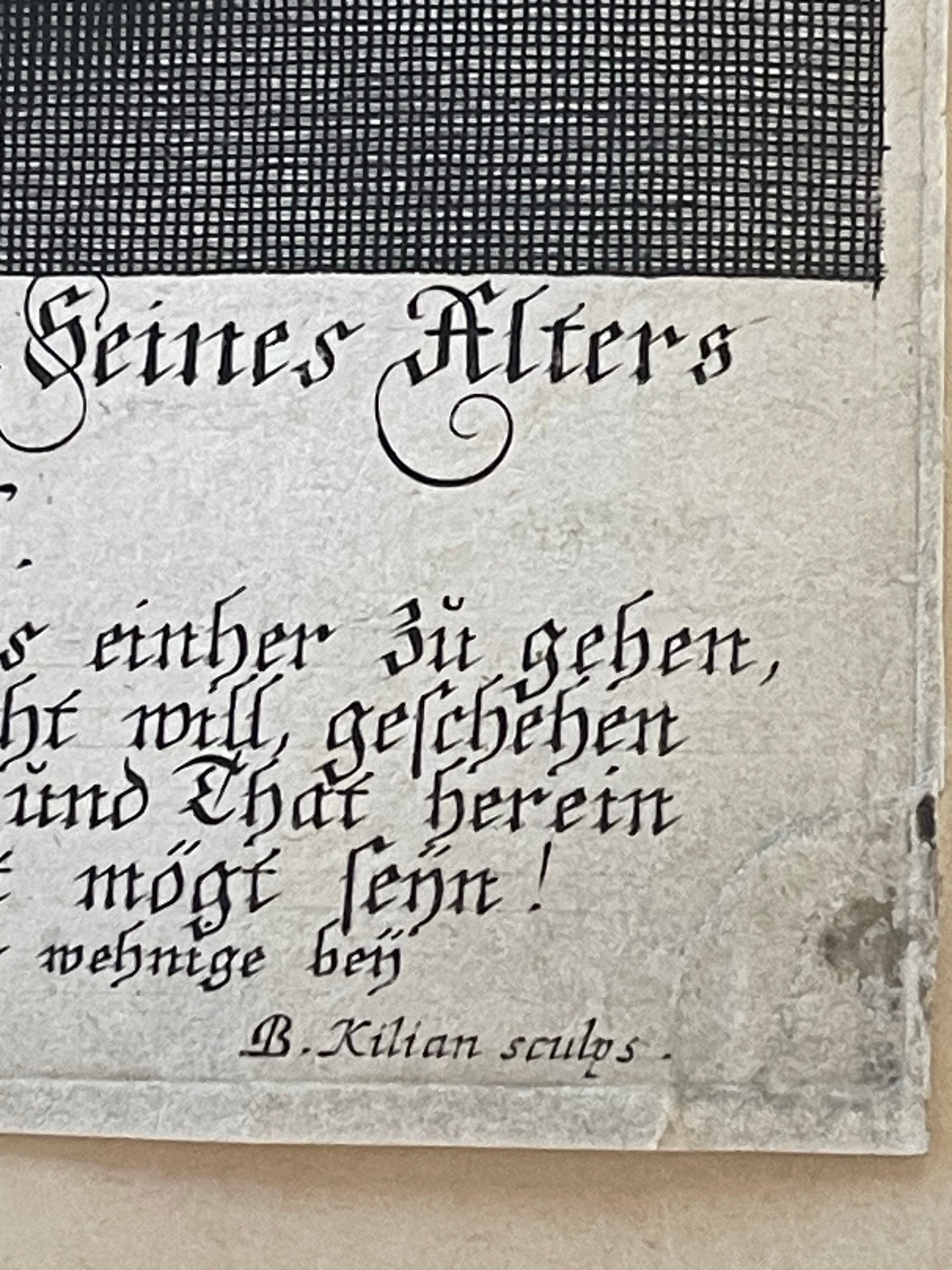 Bartholomäus Kilian Copperplate Portrait of Johann Conrad Sondershausen, 1680 Plate