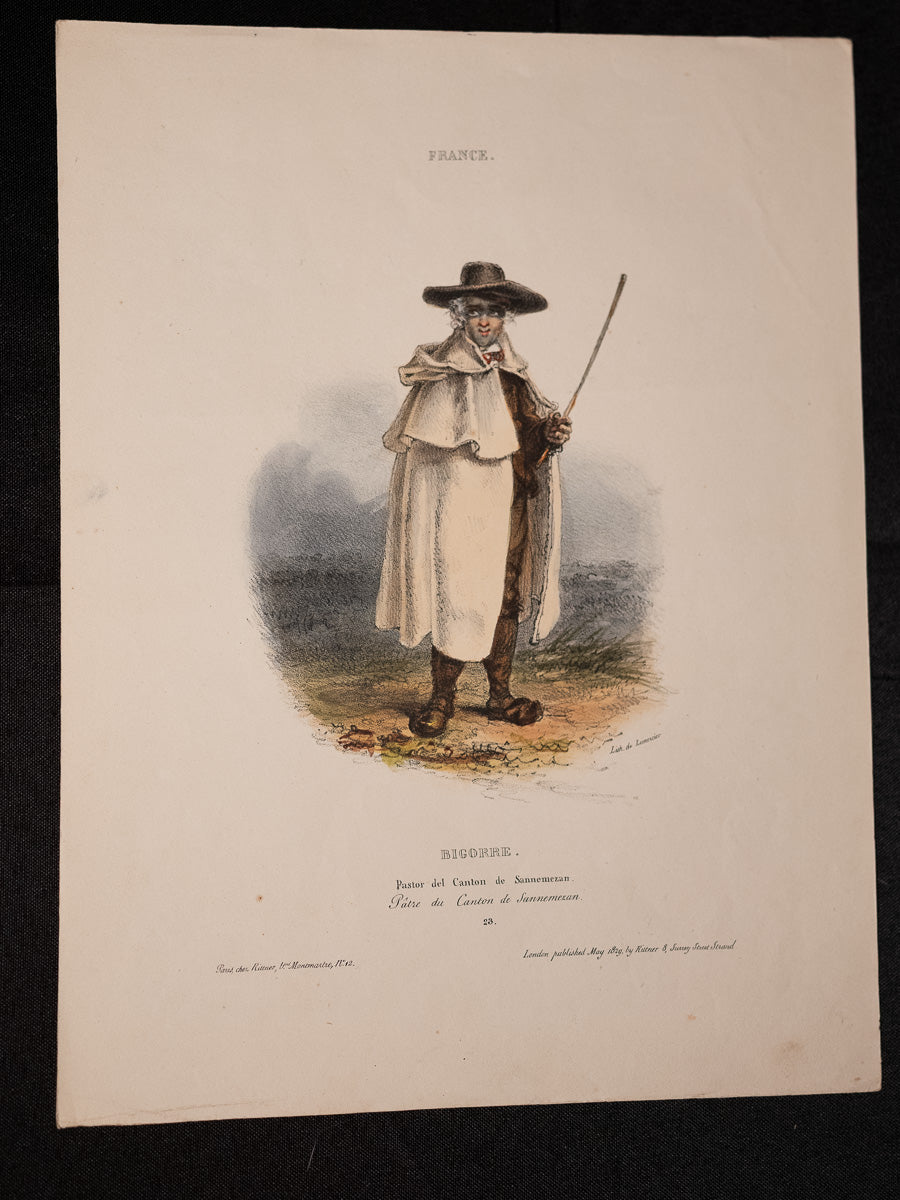 French chaplain lithograph Bigorre
