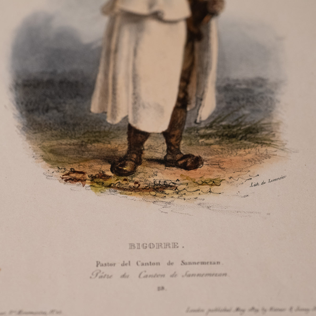 French chaplain lithograph Bigorre