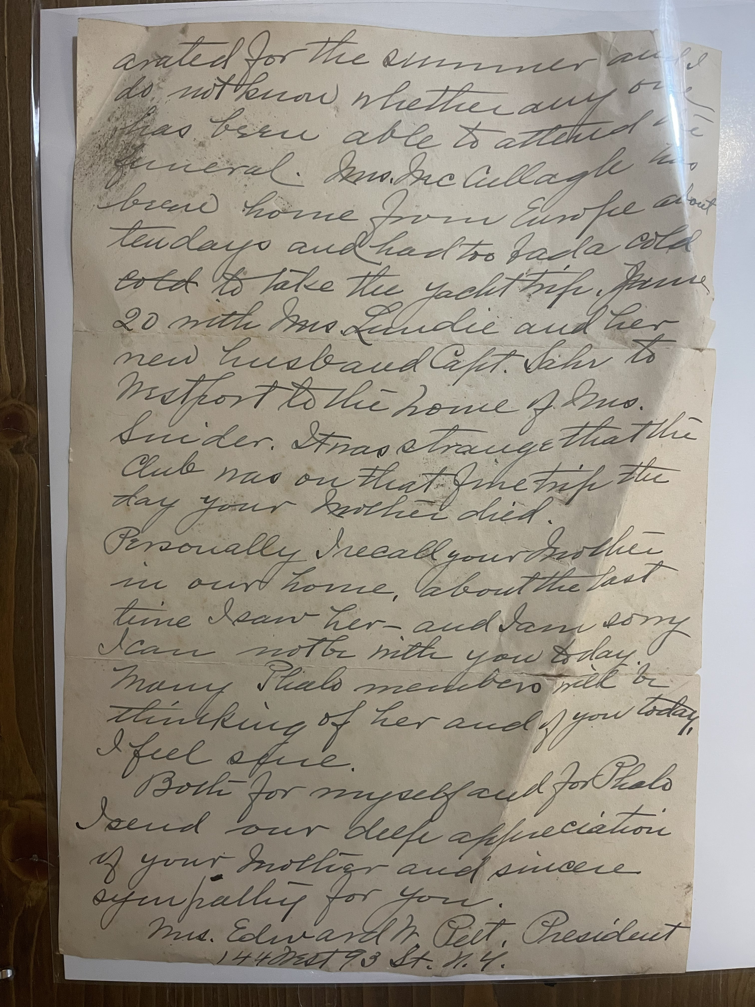 The Phalo condolence letter, page 2